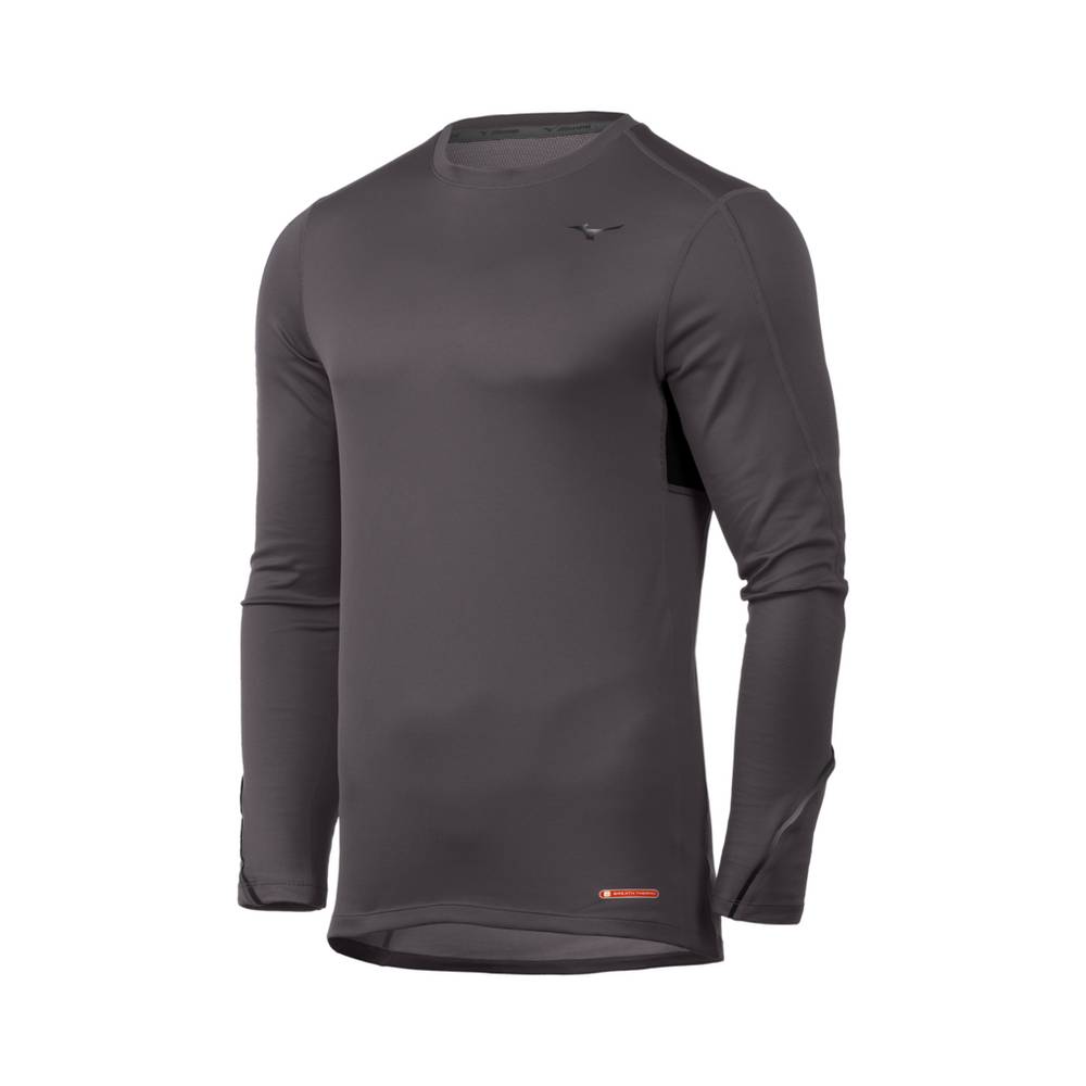 Mizuno Breath Thermo® Long Sleeve Férfi Base Layer MélySzürke TVZ528794